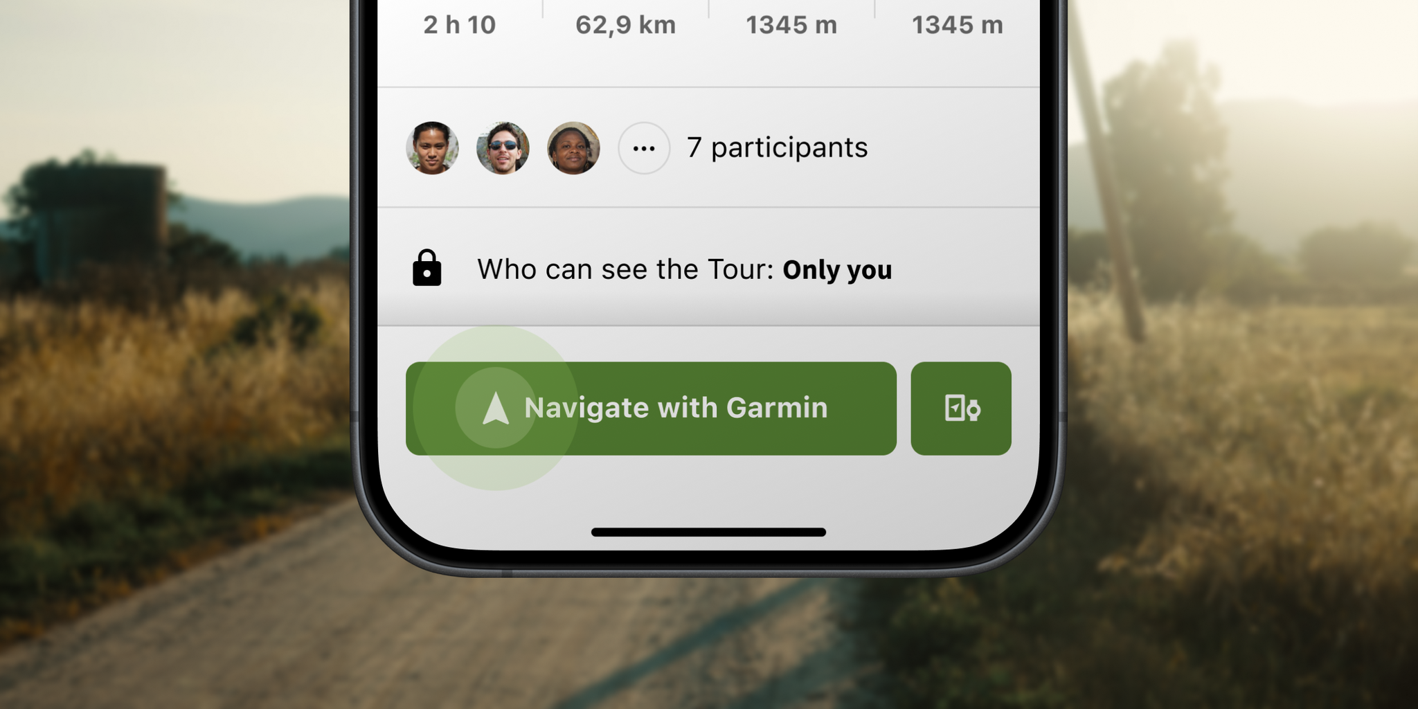 update komoot route on Garmin gps bike computer