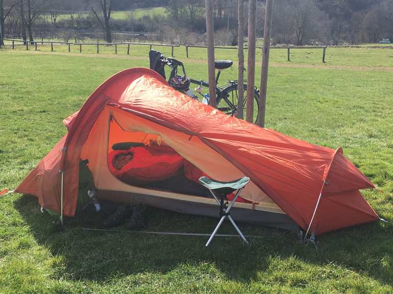 Fahrradtour mit Zelt Übernachtung bike Tour Komoot