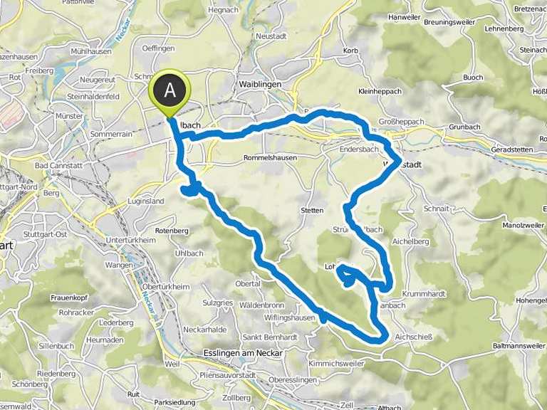 Aussicht vom Kappelberg Kernenturm Runde von Fellbach Mountainbike