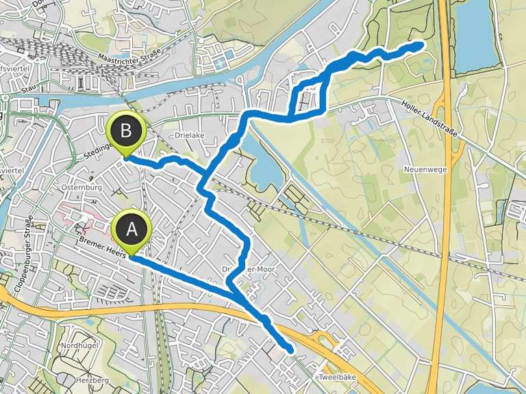 fahrrad-und freizeitkarte route um oldenburg