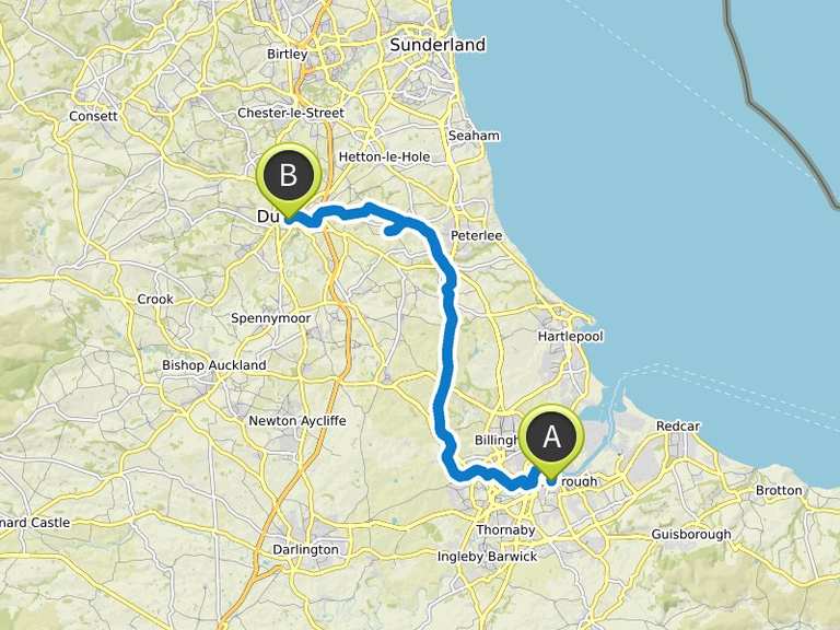 Stage 1: Middlesbrough to Durham – Three Rivers | bike Tour | Komoot