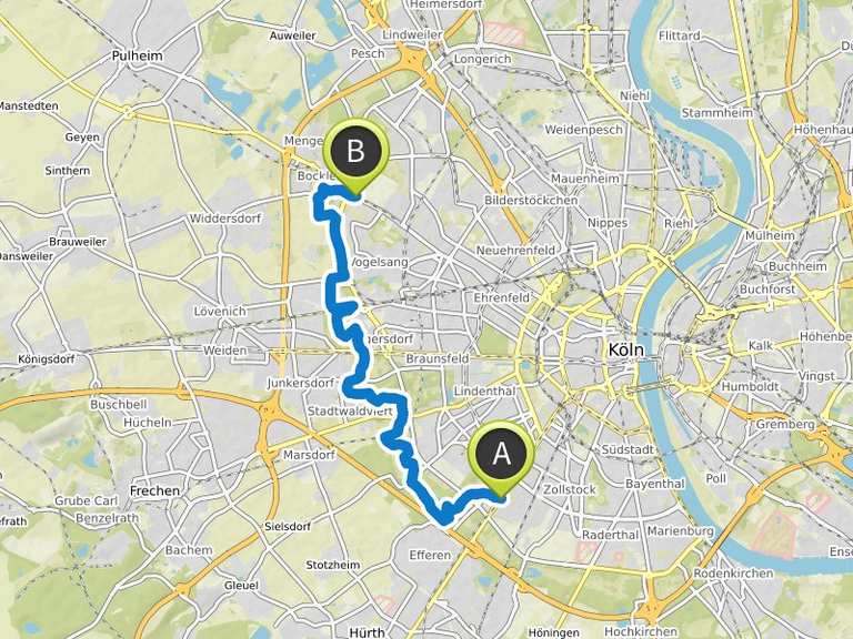 Der Kölnpfad - Etappe 02: Klettenberg bis Bocklemünd | hike | Komoot