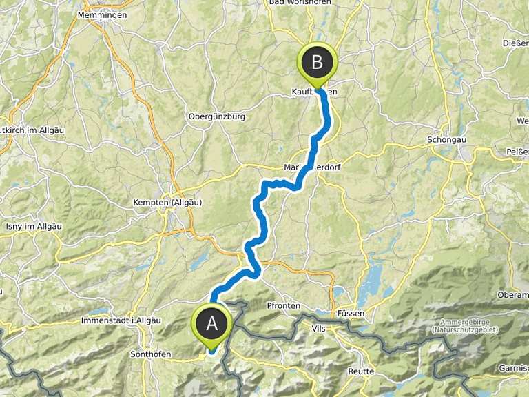 Etappe 1: Mit MYBIKE auf dem Wertach-Radweg | Fahrradtour | Komoot