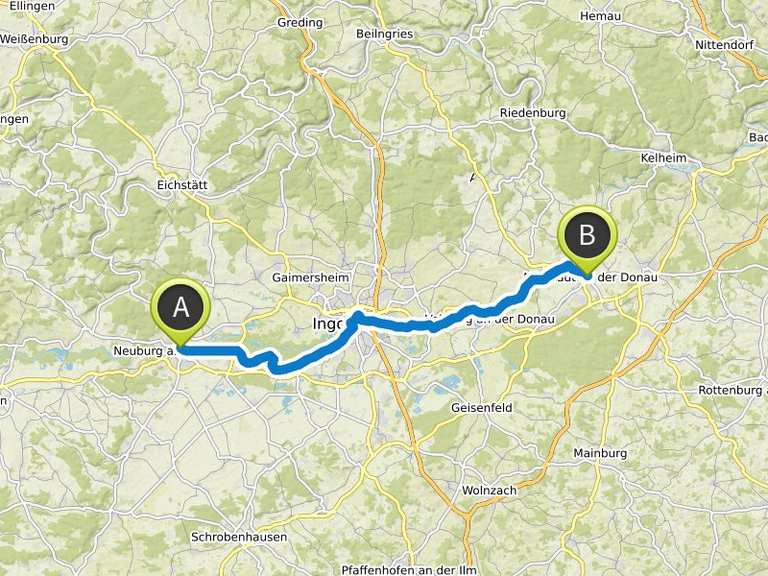 Donauradweg von Neuburg nach Neustadt Fahrradtour Komoot