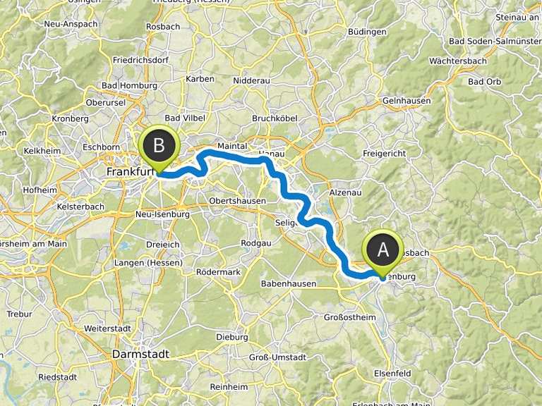 Main Radweg Etappe 11: Von Aschaffenburg bis Frankfurt | bike Tour | Komoot