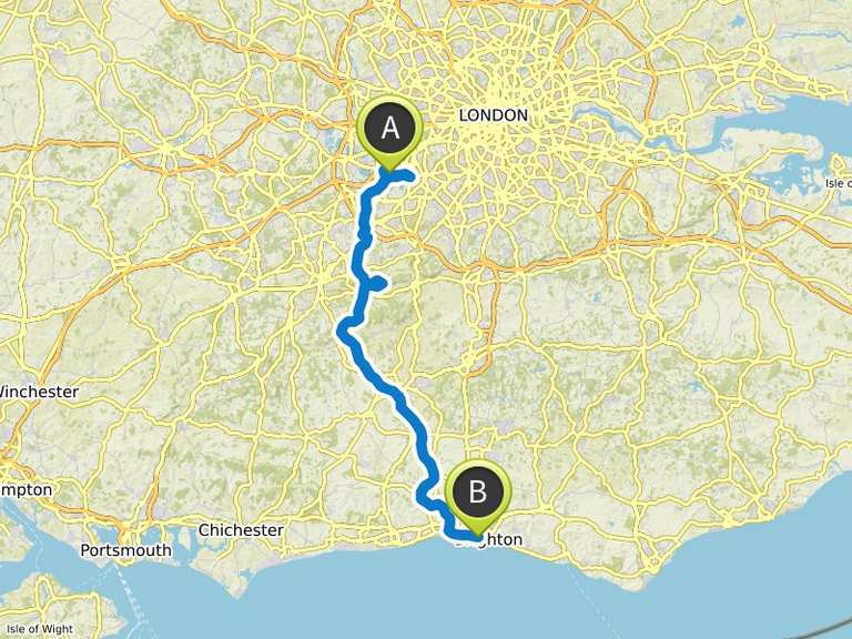 London to Brighton Off Road 75 miles mountain bike ride Komoot