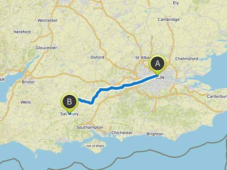 Day 1 London to Salisbury — 107TDF road ride Komoot