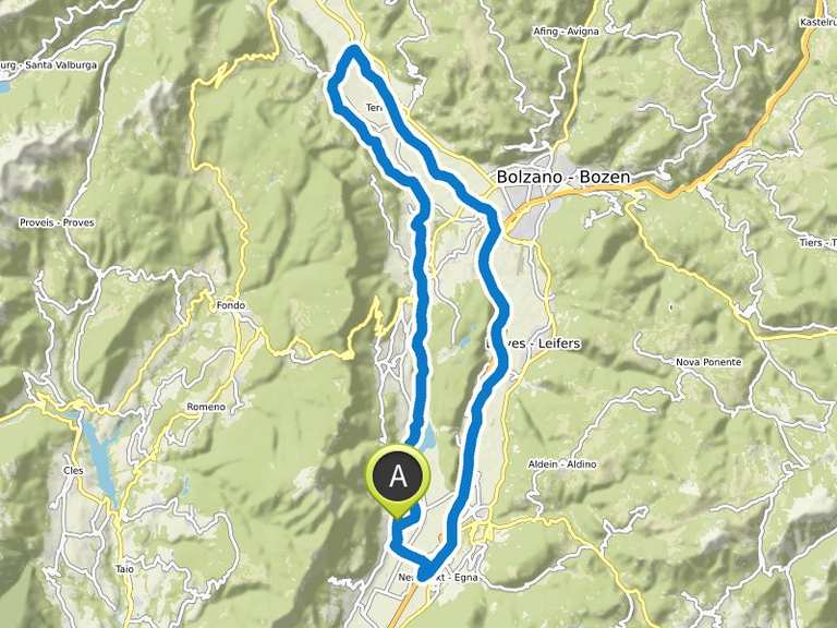 Tramin, Etschradweg bis Nals, Jakobsweg bis Andrian, Missian, Pauls, St