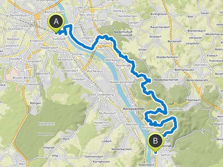 Der Rheinsteig, Etappen 1 und 2: Von Bonn bis Bad Honnef | Wanderung