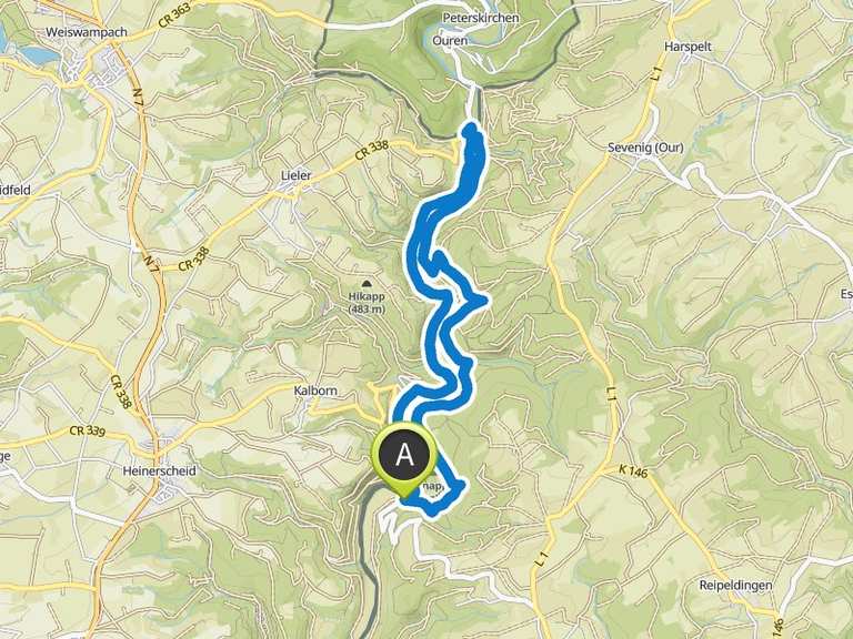 Auf der Nat'Our Route 1 durchs Ourtal zum Dreiländereck Wanderwege