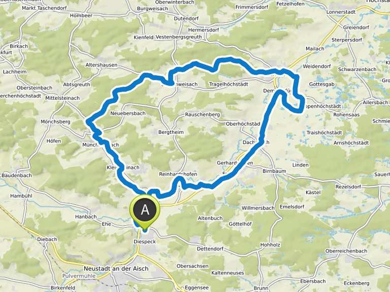 Aischgrund - Schornweisachsee - Uelfeld - Mountainbike-Tour