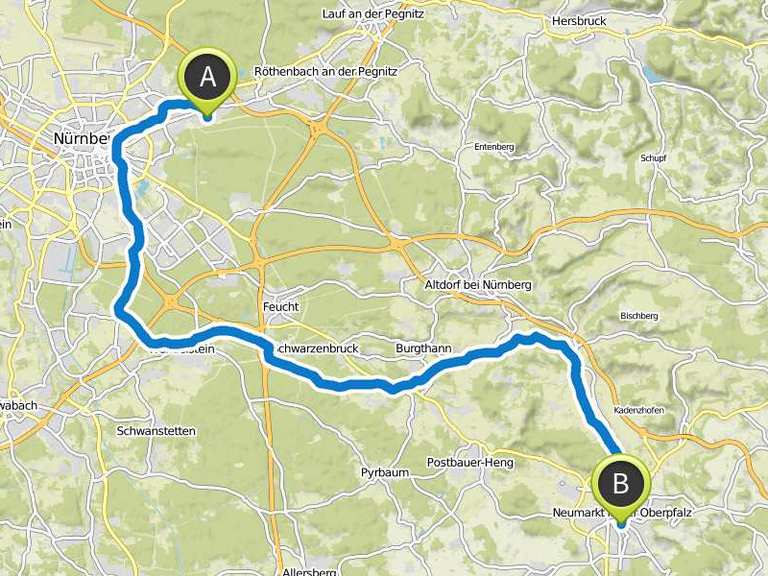 Nürnberg - Neumarkt Fünf-Flüsse-Radweg | Fahrradtour | Komoot