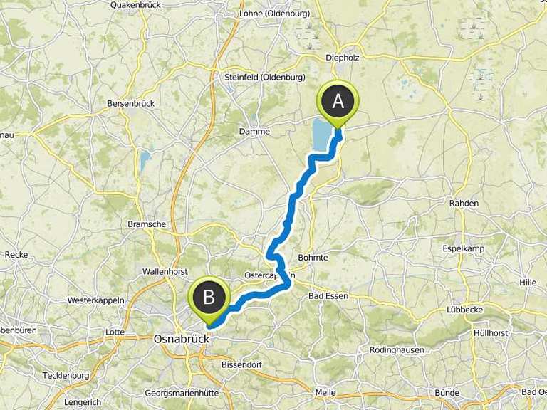 Brückenradweg Osnabrück-Bremen Ostroute Teil 1 on GPSies.com