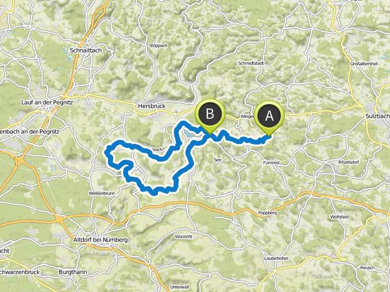 Frankenalb Panoramaweg (3 Etappen) Nürnberger Land Wanderung Komoot