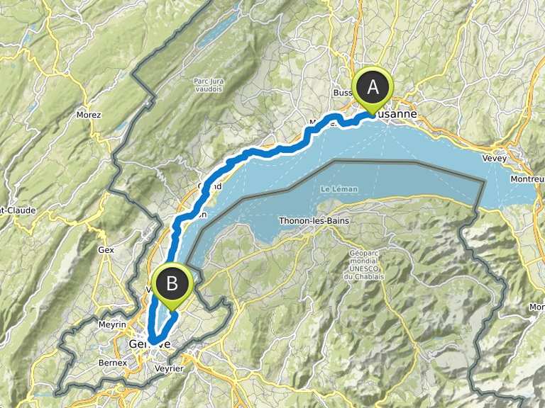 Genfer See Tag 1 von Lausanne nach Genf Fahrradtour Komoot