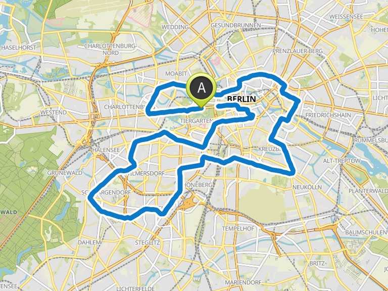 Laufstrecke 16 09 2018 Berlin Marathon Laufrunde Komoot