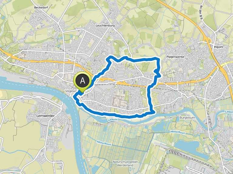 An der Lesum – St. Magnus, Knoop-Park Loop from Bremen-Vegesack An der Lesum – St. Magnus, Knoop-Park Loop from Bremen-Vegesack
