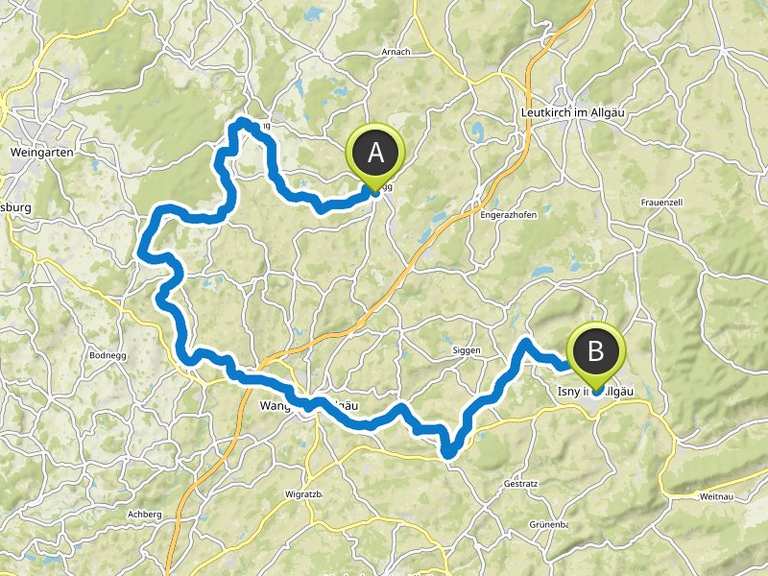 Etappe 4 Von Kißlegg nach Isny im Allgäu Radrunde