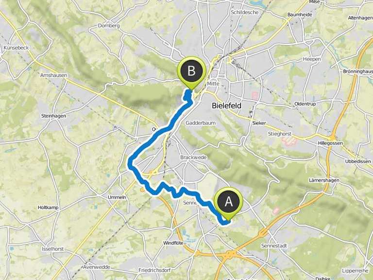 Bielefeld Senne Botanische Gärten Fahrradtour Komoot