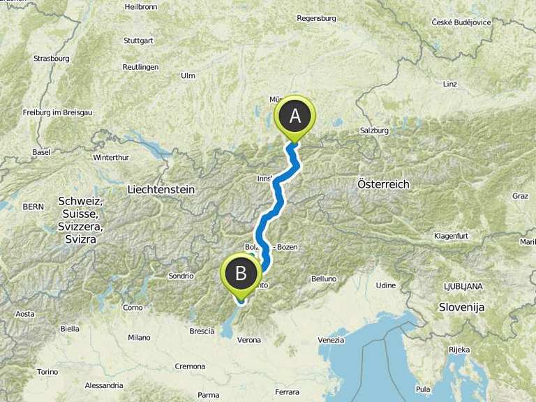 routenplaner fahrrad alpenüberquerung