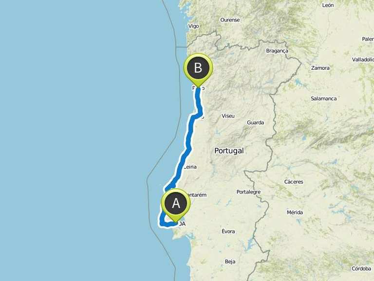 Von Lissabon nach Porto Fahrradtour Komoot