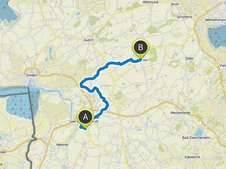 Deutsche Fehnroute 1. Etappe Fahrradtour Komoot