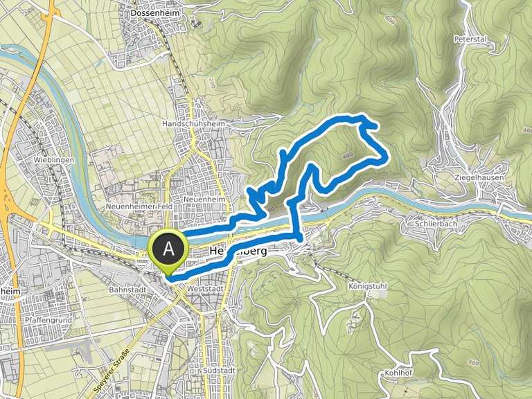 Heidelberg Philosophenweg Wanderung Komoot