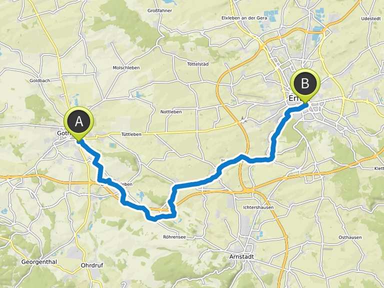 Etappe 2: Von Gotha nach Erfurt – Thüringer Städtekette | Fahrradtour ...