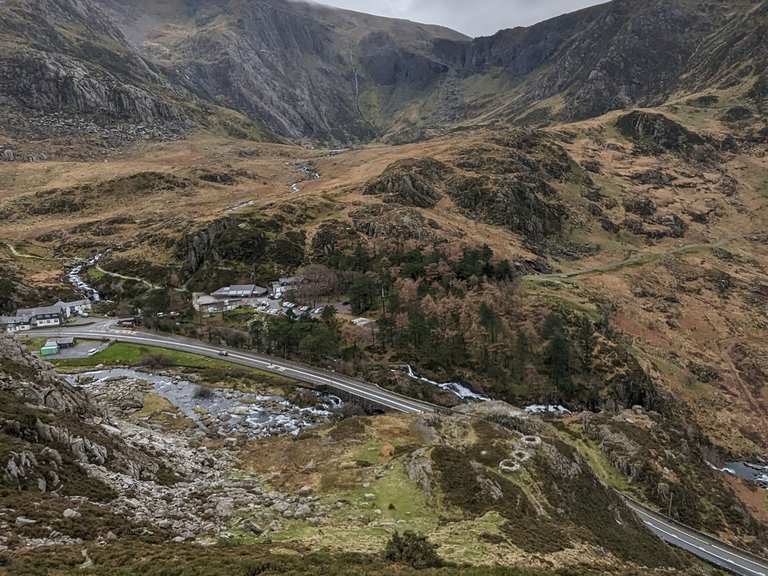 Loop From Maes Parcio Dyffryn Ogwen car park to Pen Yr Ole Wen ...